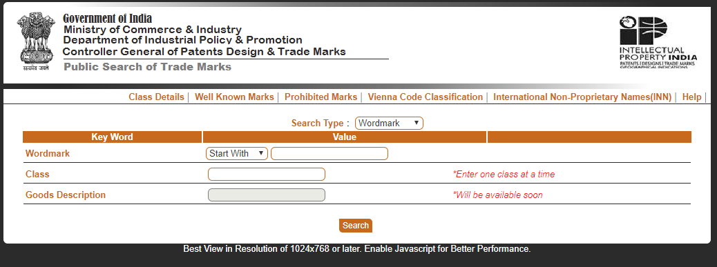 Trademark Public Search - Ipindia.nic.in